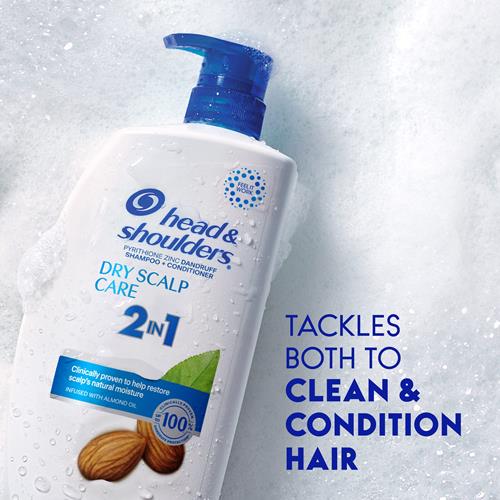 Head And Shoulders 2 In 1 Dandruff Shampoo And Conditioner, Anti-Dandruff Treatment, Dry Scalp Care For Daily Use, Paraben Free, 28.2 Oz