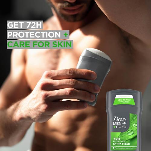 Dove Men+Care Extra Fresh Mens Antiperspirant Deodorant Stick Extra Fresh With 72-Hour Sweat & Odor Protection With 1/4 Moisturizing Cream & Long-Lasting Citrus Scent 2.7 Oz