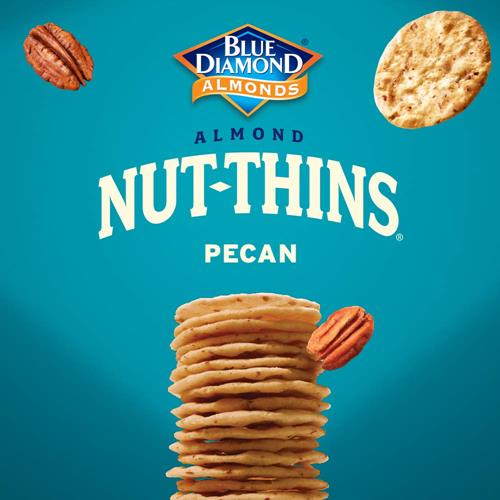 Blue Diamond Almonds, Pecan Thins Gluten Free Cracker Crisps Perfect For Snacking, 4.25 Oz