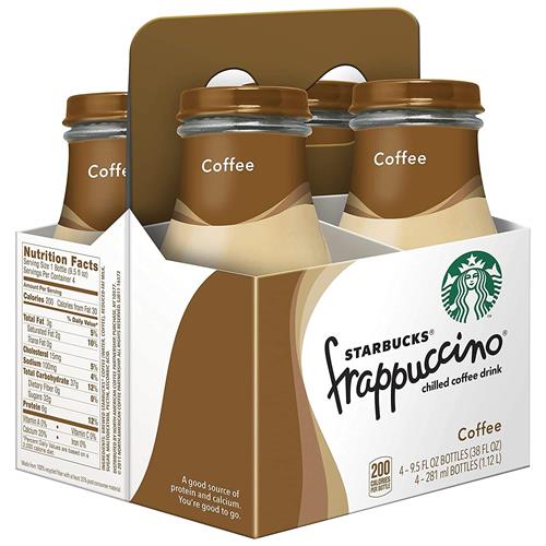 Starbucks Frappuccino Coffee Beverage 9.5 Oz Bottles (4 Pack)