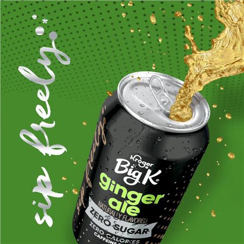 Big K Ginger Ale Zero Sugar Caffeine Free Soda Cans 12 pk / 12 fl oz