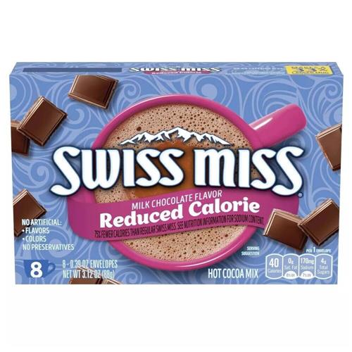 Swiss Miss Reduced Calorie Milk Chocolate Flavored Hot Cocoa Mix, 8 Count Hot Cocoa Mix Packets