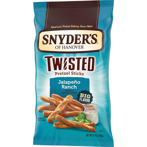 Snyders Of Hanover, Jalapeno Ranch Twisted Pretzel Sticks, 12 Oz Bag