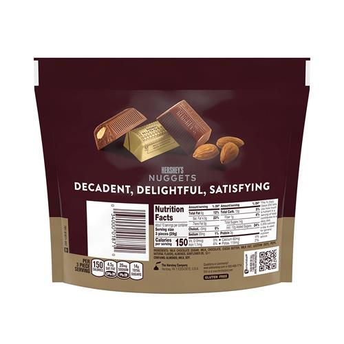 Hersheys Nuggets Milk Chocolate With Almonds Candy Share Pack, 10.1 Oz