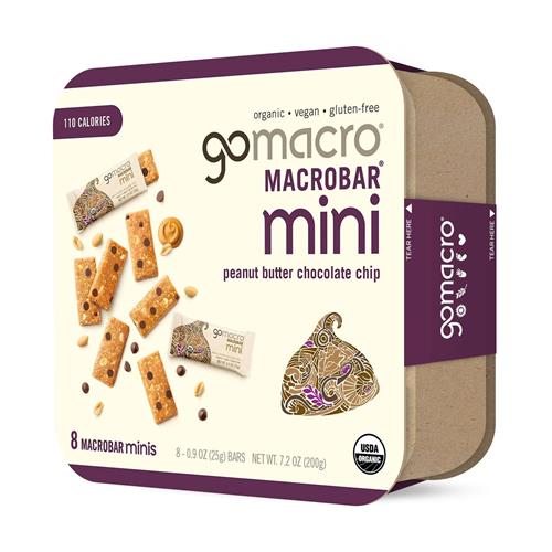 Gomacro Organic Peanut Butter Chocolate Chip Mini Macrobars 8 Pack, 7.2 Oz