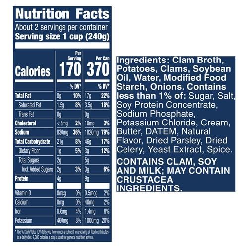 Progresso New England Clam Chowder Soup, Traditional Canned Soup, Gluten Free, 18.5 Oz