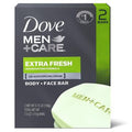 Dove Men+Care Body And Face Bar To Clean And Hydrate Skin Extra Fresh Body And Facial Cleanser More Moisturizing Than Bar Soap 3.75 Oz 2 Bars