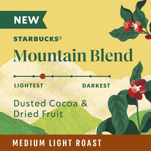 Starbucks Ground Coffee, Medium Light Roast Coffee, Mountain Blend, 100% Arabica, Limited Edition, 1 Bag (10 Oz)