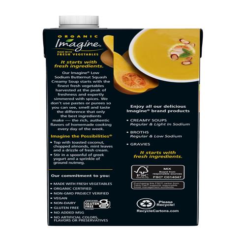 Imagine Light In Sodium Organic Creamy Butternut Squash Soup 32 Oz