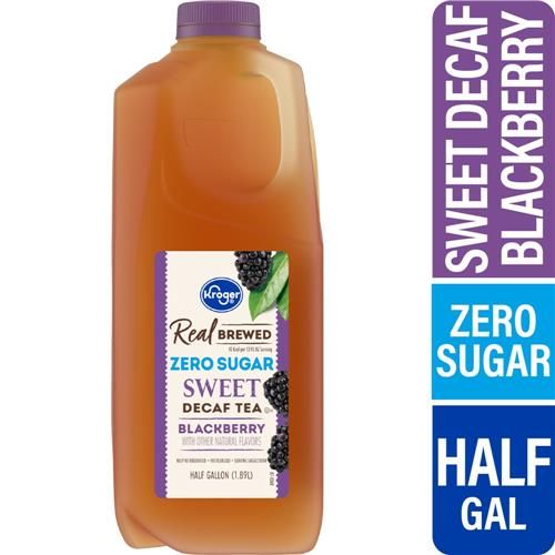 Kroger Real Brewed Zero Sugar Blackberry Sweet Decaf Tea 64 fl oz