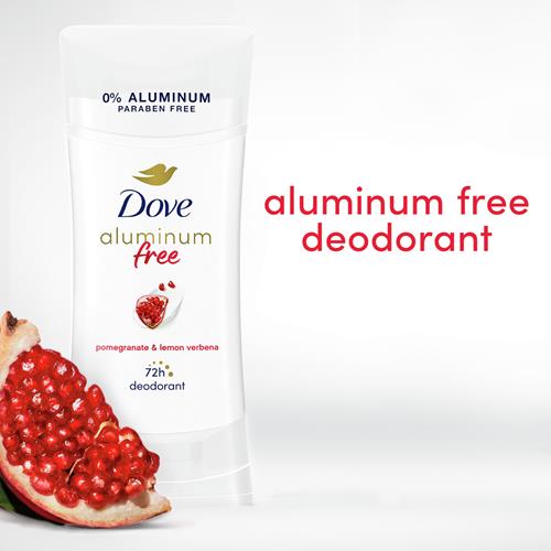 Dove Aluminum Free Deodorant For Women Pomegranate And Lemon Verbena 72 Hour Odor Protection 2.6 Oz