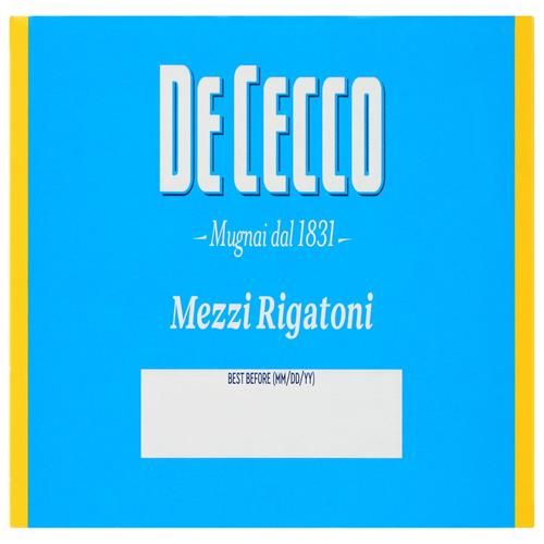 De Cecco Pasta Mezzi Rigatoni, 16 Oz