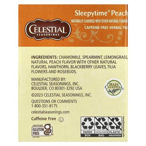 Celestial Seasonings Herbal Tea, Sleepytime Peach, 20 Ct