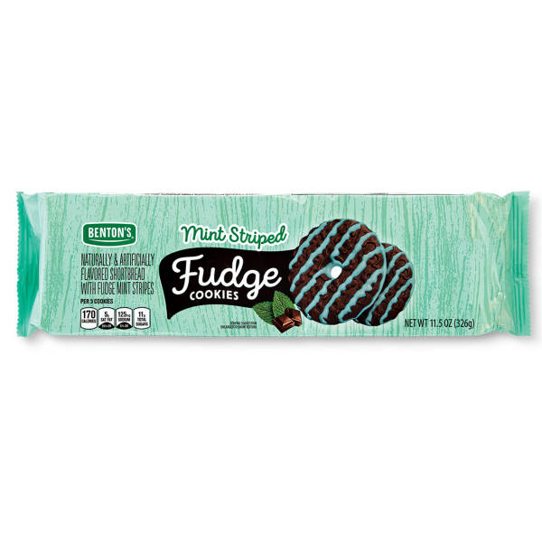 Benton's Fudge Mint  Striped Shortbread Cookies, 11.5 oz