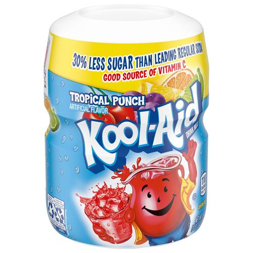 Kool-Aid Sugar Sweetened Tropical Punch Powdered Drink Mix, 19 Oz. Canister