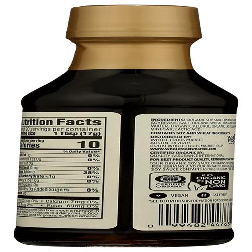 Whole Foods Market, Organic Shoyu Soy Sauce Reduced Sodium, 10 Oz