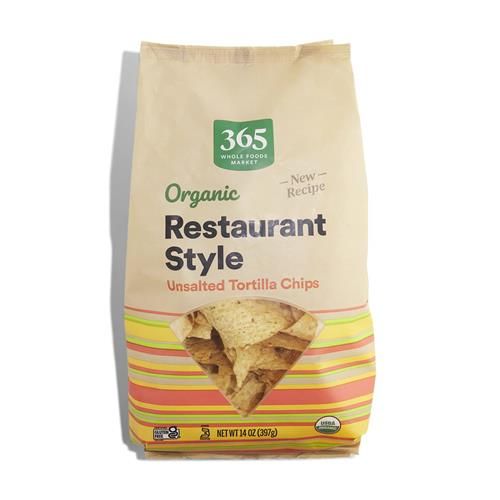 Whole Foods Market, Organic Restaurant Style White Corn Tortilla Chips Unsalted, 14 Oz