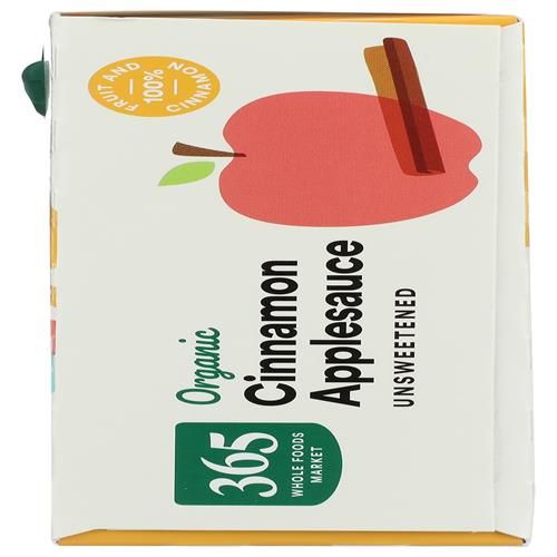 Whole Foods Market, Organic Cinnamon Applesauce Pouches, Unsweetened, 3.2 Ounce (Pack Of 4)