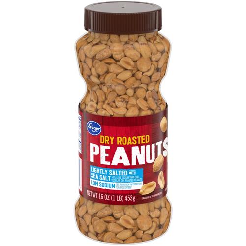 Kroger Dry Roasted Lightly Salted Peanuts 16 oz