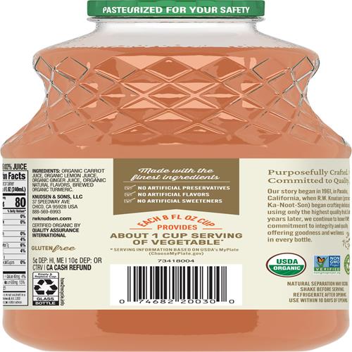 Rw Knudsen, Organic Carrot Ginger Turmeric, 32 Fl Oz
