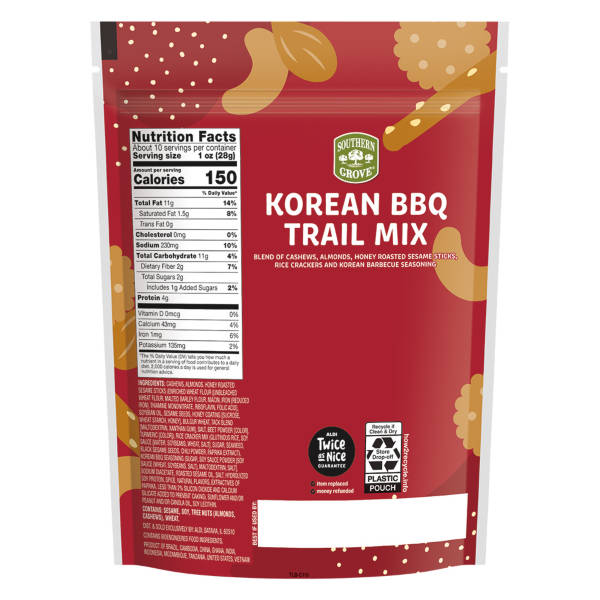 Southern Grove Korean BBQ Trail Mix, 9.5 oz