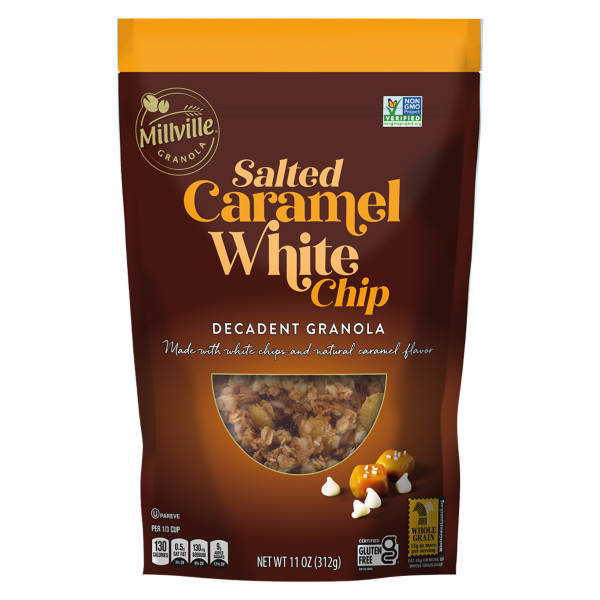 Millville Gluten Free Salted Caramel Flavored White Chip Granola, 11 oz