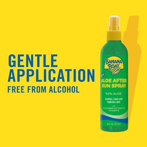 Banana Boat Aloe After Sun Spray, 6Oz | Aloe Vera Spray With Cucumber Extract And Vitamin E, After Sun Care For Sunburn Relief, 6Oz