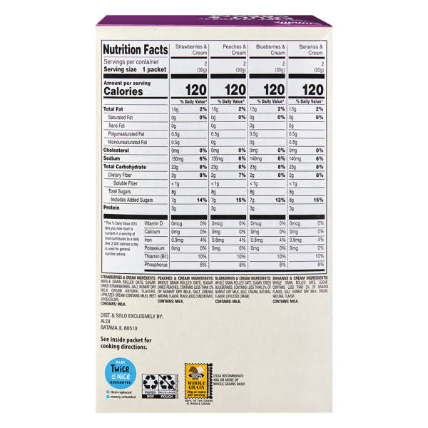 Millville Fruit & Cream Oatmeal Variety Pack, 8 count
