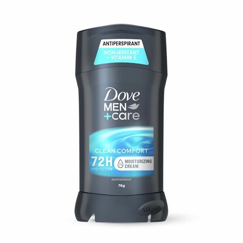 Dove Men+Care Antiperspirant Deodorant Stick Clean Comfort 72-Hour Sweat & Odor Protection Antiperspirant For Men With 1/4 Moisturizing Cream 2.7 Oz