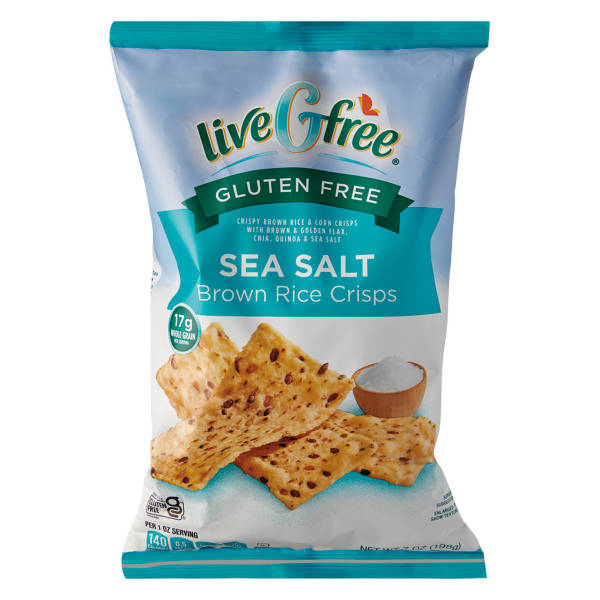 liveGfree Gluten Free Sea Salt Brown Rice Crisps, 7 oz