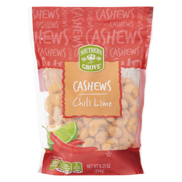Southern Grove Chili Lime Flavored Cashews, 8.25 oz