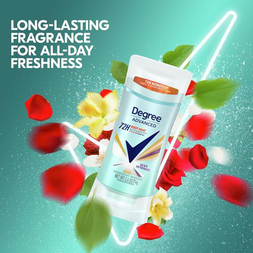 Degree Antiperspirant Deodorant Sexy Intrigue 72-Hour Sweat & Odor Protection Antiperspirant Deodorant For Women With Body Heat Activated Technology 2.6 Oz
