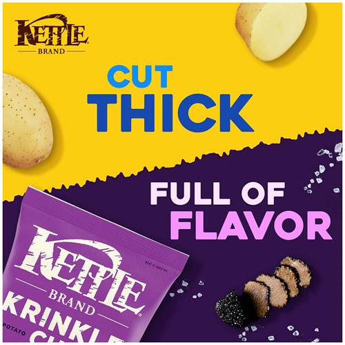 Kettle Brand Potato Chips, Krinkle Cut Truffle And Sea Salt, 7.5 Oz
