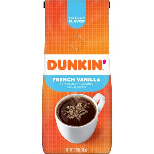 Dunkin French Vanilla Flavored Ground Coffee, 12 Ounce (Pack Of 1)