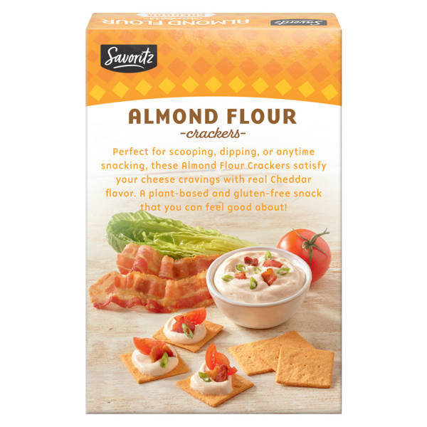 Savoritz Gluten Free Cheddar Flavored Almond Flour Crackers, 4.25 oz