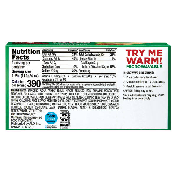 Baker's Treat Apple  Lunchbox  Pie, 4 oz