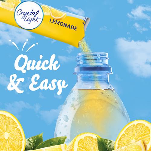 Crystal Light Lemonade Naturally Flavored Powdered Drink Mix, 10 Ct On-The-Go-Packets