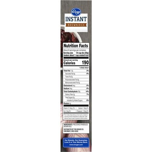 Kroger Instant Microwaveable Brown Rice 14 oz