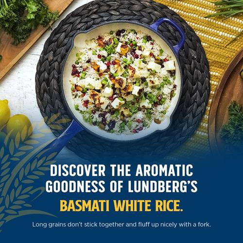 Lundberg Basmati Rice, Organic Long Grain White Rice - Non-Sticky, Fluffy, Nutty, Aromatic Rice, Vegan Food, Healthy Meals, Gluten-Free Rice Grown In California, 64 Oz