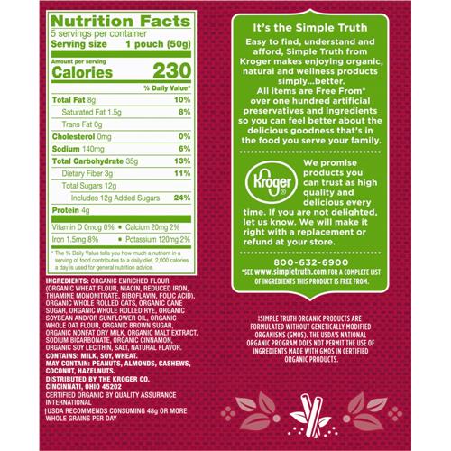 Simple Truth Organic Cinnamon Breakfast Cookies 5 ct / 1.76 oz