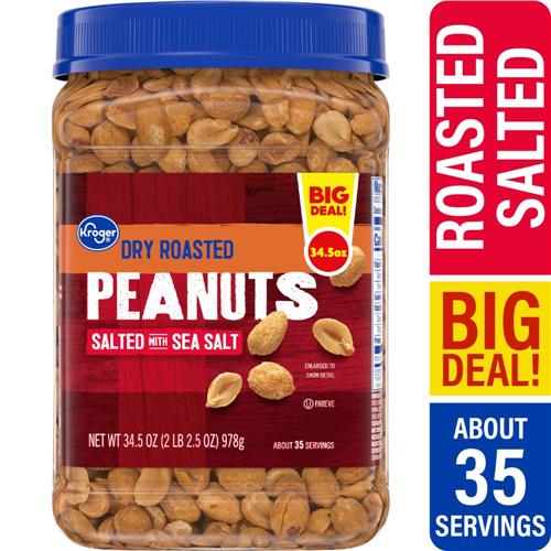 Kroger Salted Dry Roasted Peanuts 34.5 oz