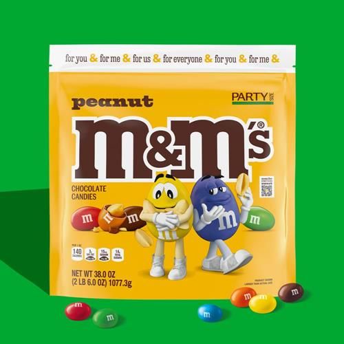 M&Ms Summer Peanut Milk Chocolate Candy, Party Size, 38 Oz Resealable Bulk Candy Bag