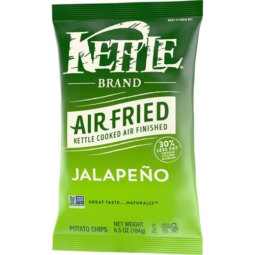Kettle Brand Potato Chips, Air Fried Jalapeño Kettle Chips, 6.5 Oz Bag