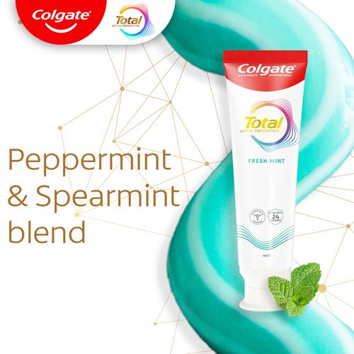 Colgate Total Fresh Mint Stripe Toothpaste, Mint Gel Toothpaste, 5.1 Oz Tube