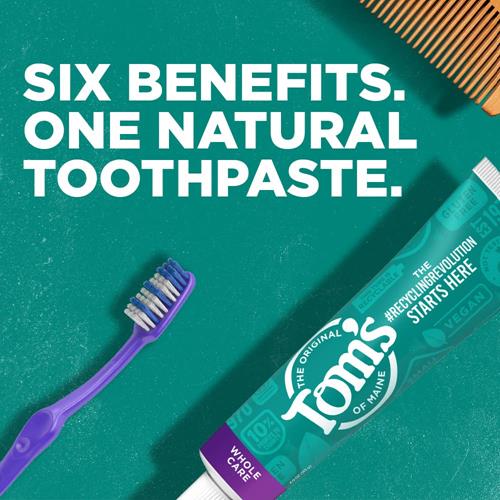 Toms Of Maine Whole Care Natural Toothpaste With Fluoride, Peppermint, 4 Oz.