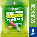 Kroger Sour Neon Gummi Worms Candy Bag 6 oz