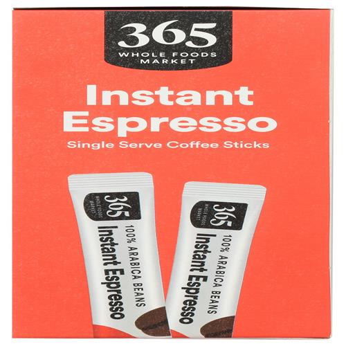 Whole Foods Market, Instant Espresso, Dark Roast, 25 Single Serve Coffee Sticks, 2.65 Ounces