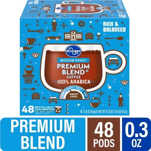 Kroger Premium Blend Medium Roast Coffee Pods 48 ct