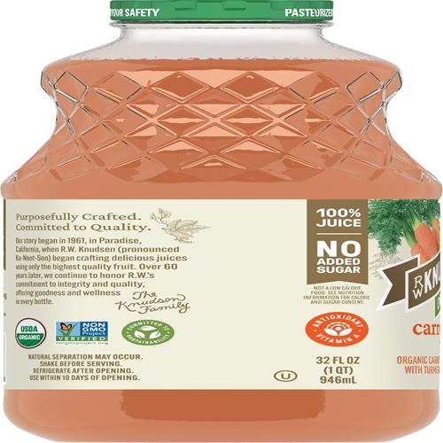 Rw Knudsen, Organic Carrot Ginger Turmeric, 32 Fl Oz