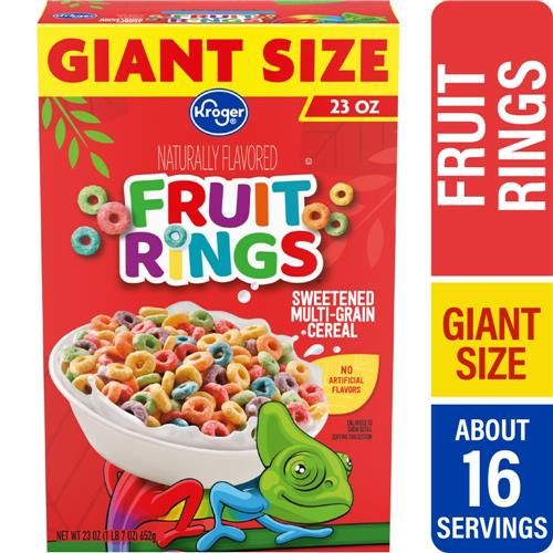 Kroger Fruit Rings Cereal 23 oz